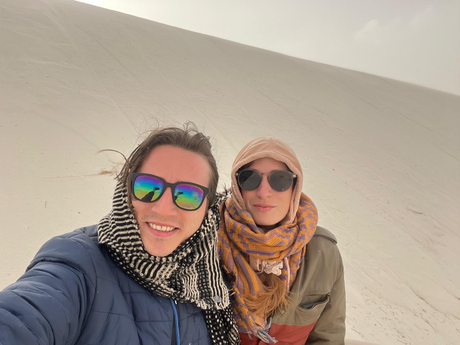 In White Sands National Park with my partner